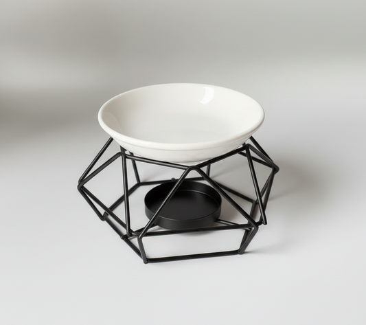 Brûleur de parfum – Structure géométrique - noir