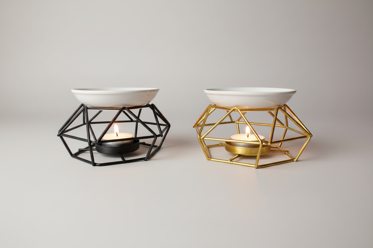 Brûleur de parfum – Structure géométrique - noir