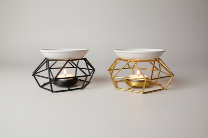 Brûleur de parfum – Structure géométrique - noir
