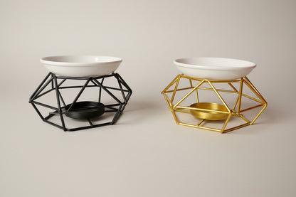 Brûleur de parfum – Structure géométrique - noir