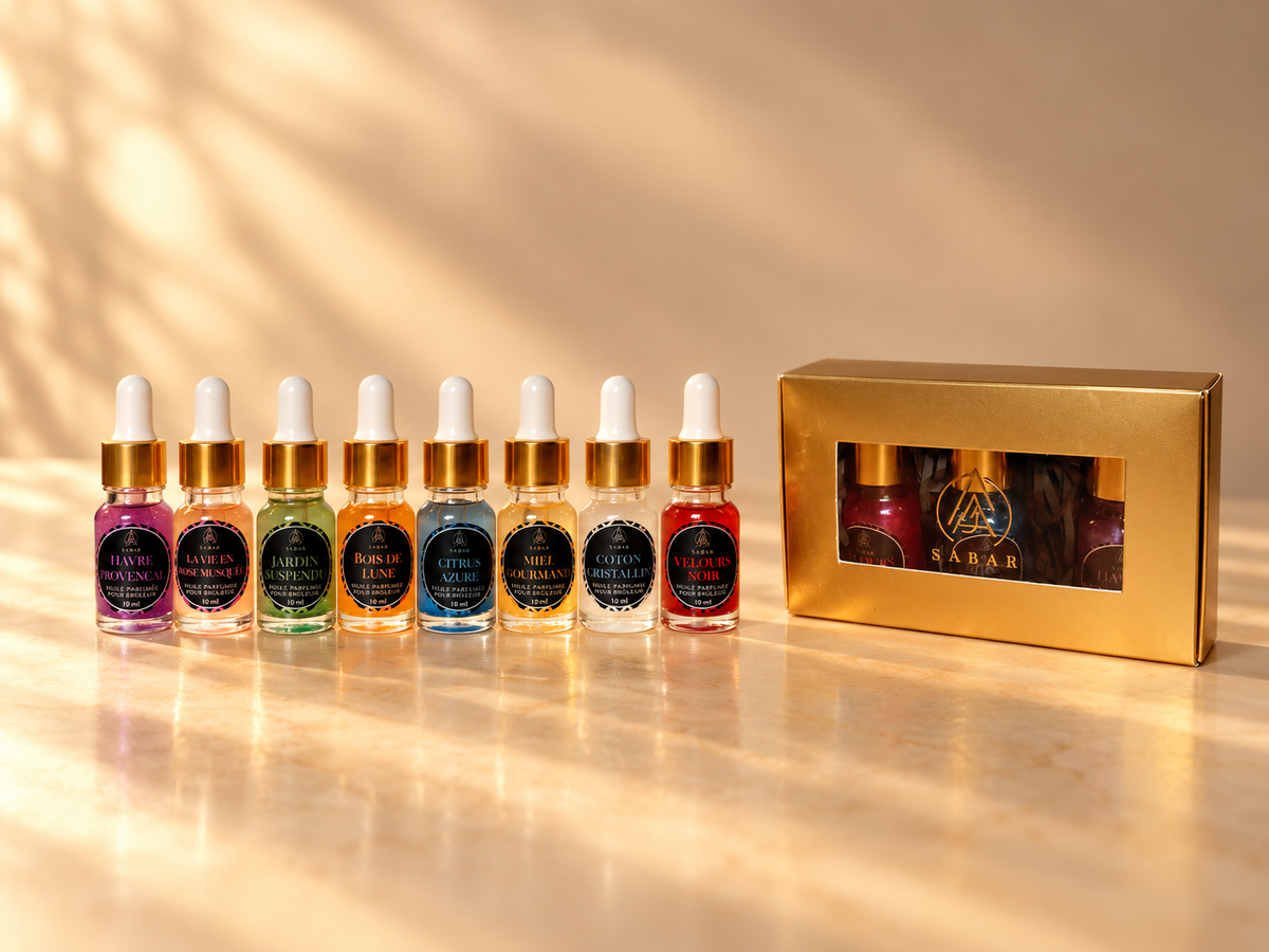 Coffret Découverte – 5 univers au choix | 3 Huiles Parfumées à Brûler (3 × 10 ml)