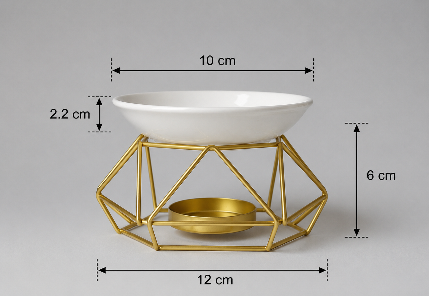 Brûleur de parfum – Structure géométrique - doré