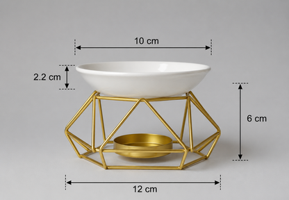 Brûleur de parfum – Structure géométrique - doré