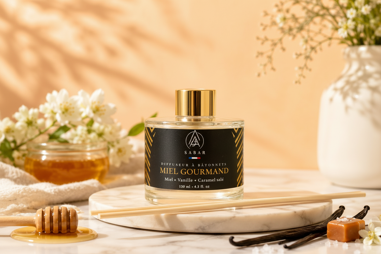 Diffuseur à batonnets - Miel Gourmand - 130 ml