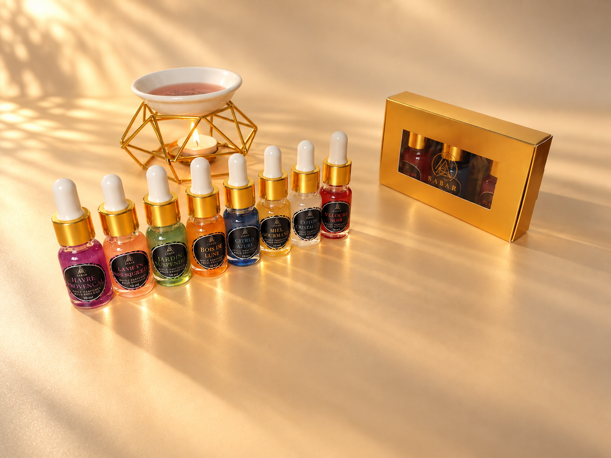 Coffret Découverte – 5 univers au choix | 3 Huiles Parfumées à Brûler (3 × 10 ml)